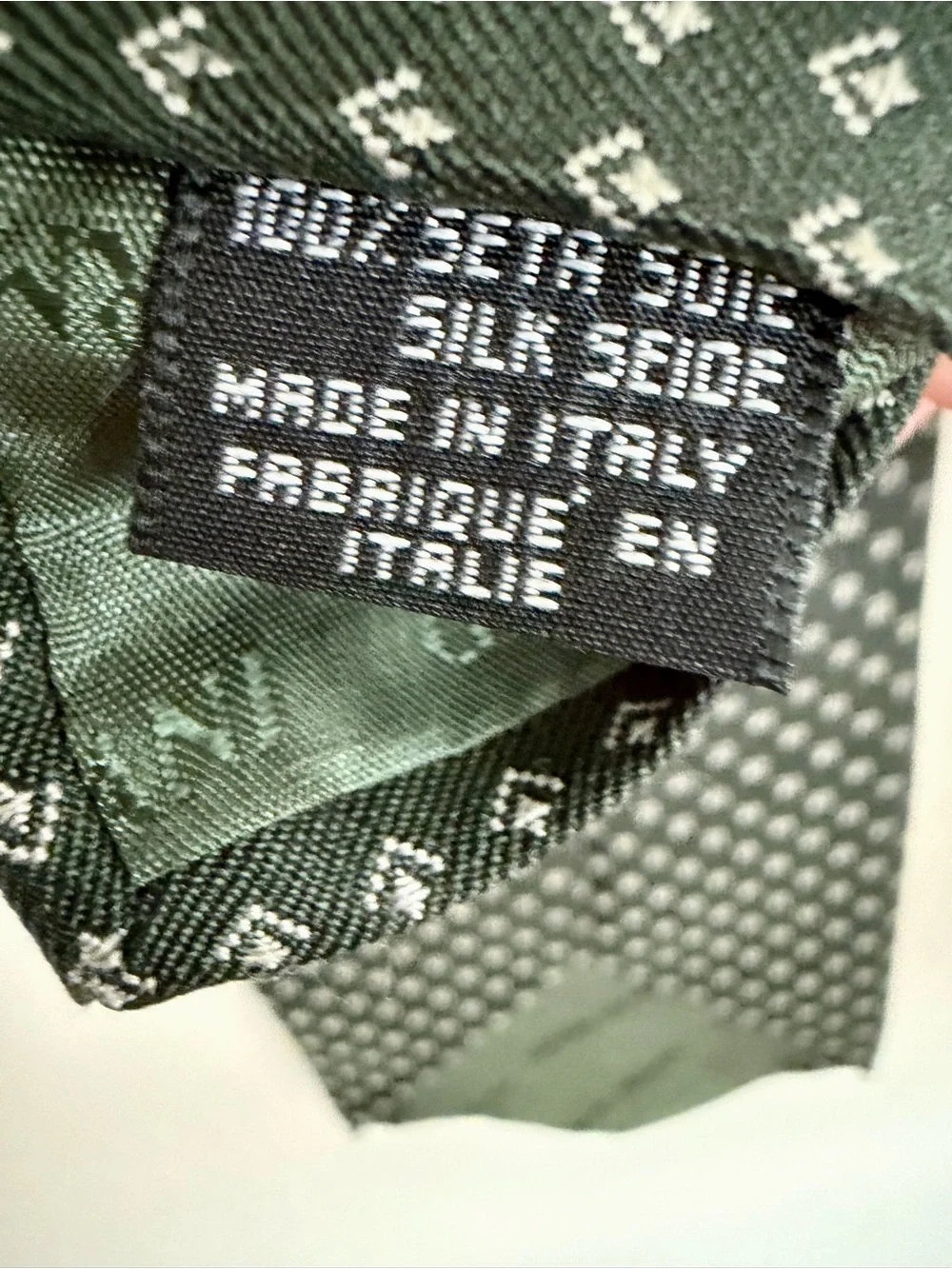 Giorgio Armani Dark Green Micro-Pattern Silk Tie